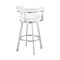 Armen Living Nolagam Swivel Bar Stool in Brushed Stainless Steel with White Faux Leather 840254335684 - alternate 2